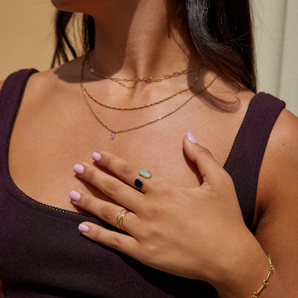 Bague Enveloppante avec Aigue-Marine