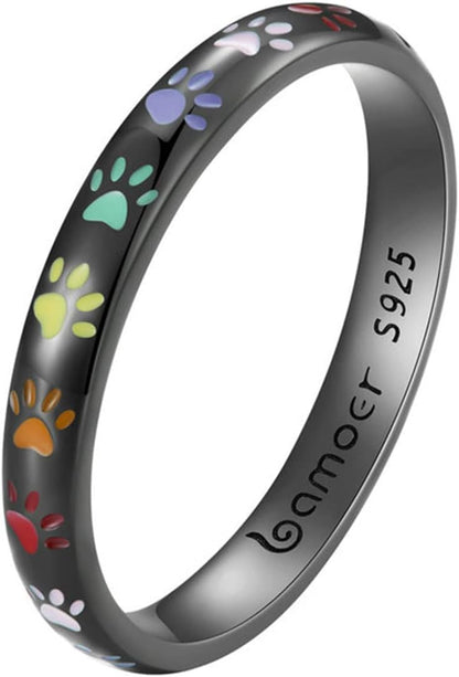 Bague En Argent Avec Empreinte de Patte.