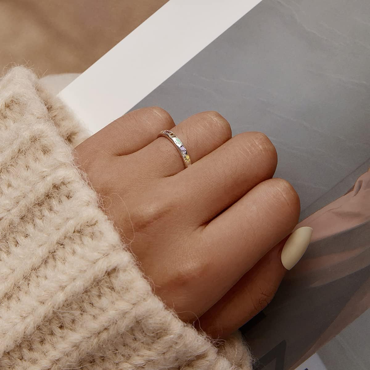 Bague En Argent Avec Empreinte de Patte.