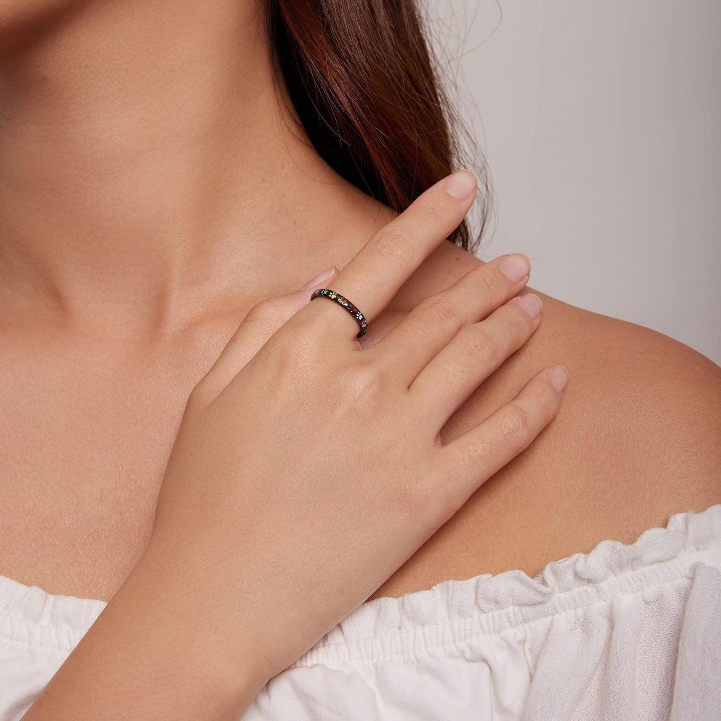 Bague En Argent Avec Empreinte de Patte.