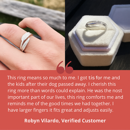 Plume d'un Ange - Bague Mémorial Ajustable