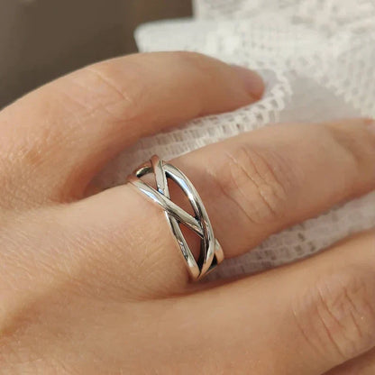 Bague en Argent Épais Réglable