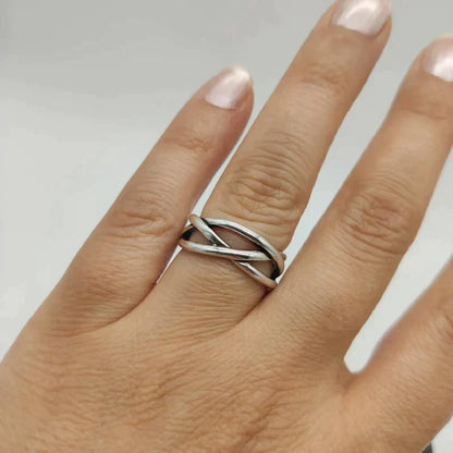 Bague en Argent Épais Réglable