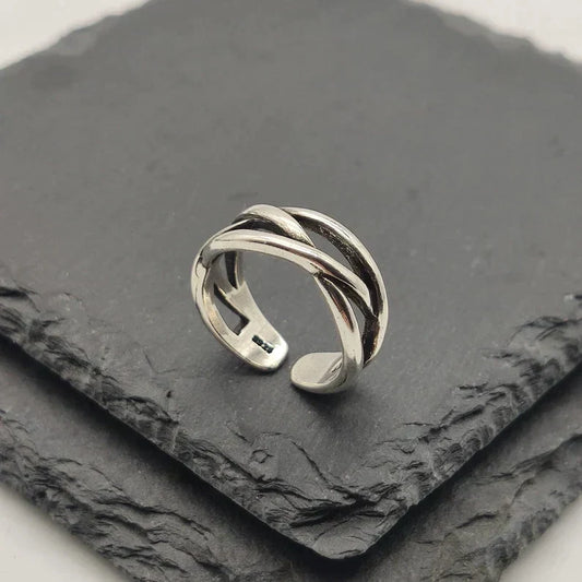 Bague en Argent Épais Réglable