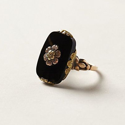 Bague en Pierre Noire Vintage