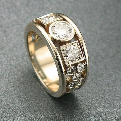 Bague en Zirconium Vintage Doré
