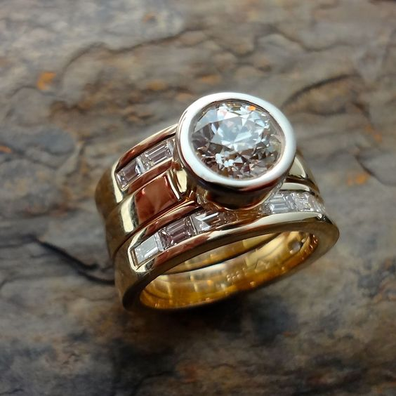 Bague en Verre Vintage Superposée