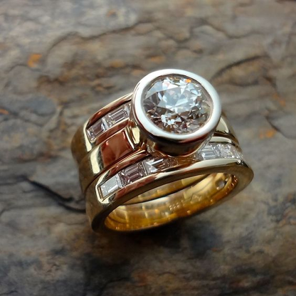 Bague en Verre Vintage Superposée