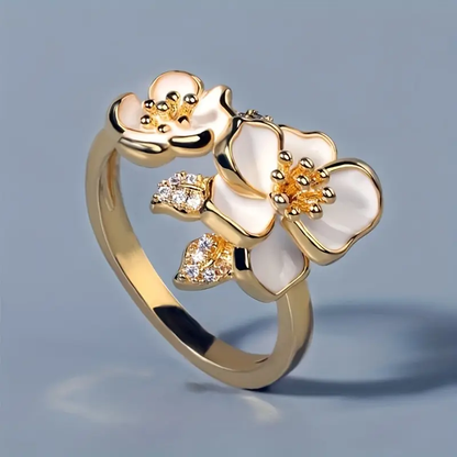 Bague en Or Fleur Blanche