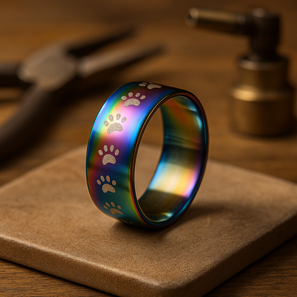 Bague Artisanale en Acier Inoxydable