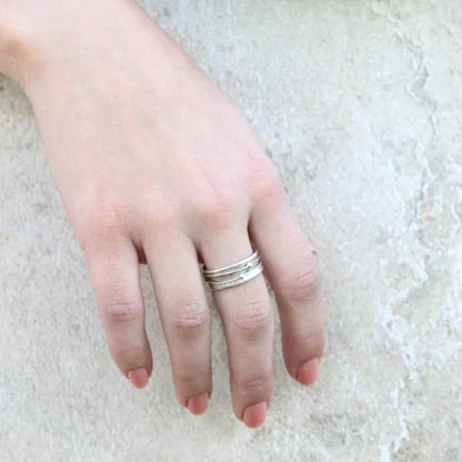 Shine - Bague en argent avec finition dorée vintage